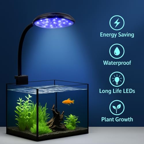 Image of LY-307B 6W LED Aquarium Light | Compact Clip-On Fish Tank Lamp for Small Tanks Up to 2 ft | 360 Adjustable Arm, Waterproof & Energy-Saving Lighting for Aquatic Plants