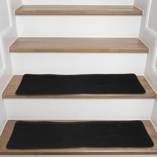 Alfombrillas para escaleras autoadhesivas antideslizantes de poliéster negro con aislamiento 6