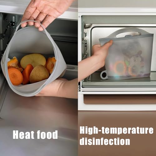 EHOTER Bolsas esterilizadoras de vapor de silicona para microondas, bolsas de vapor reutilizables de 1,5 L para el hogar y viajes, bolsa de silicona para guardar biberones de bebé, accesorios, Paquete - imagen 7