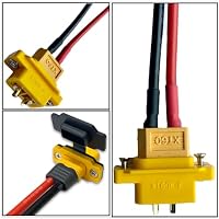 HUAZIZ 10 Paar XT60E-F Hochstrom Einbaustecker mit Gummikappe, Schrauben Wassergeschützt für Lipo Akku XT60 Stecker – Ansicht 7