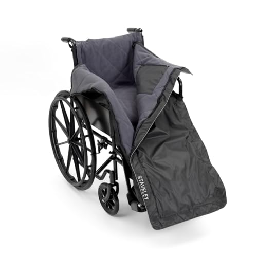 Staveley Waterproof Fleece-Lined Wheelchair Leg Cover & Blanket Warm Cosy Mobility Leg Warmer Windproof Universal Fit for Manual & Electric Wheelchairs