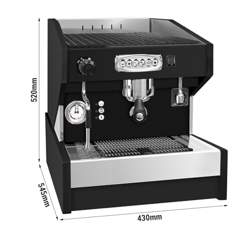 GGM Gastro | STEMS1P | Siebträgermaschine Eminence - 1 Gruppig - inkl. Preinfusiuonssystem - Schwarz