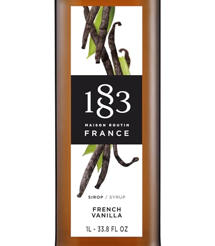 Image of 1883 French Vanilla Syrup for Drinks, Made in France, 1 Liter Plastic Bottle