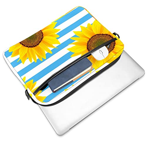 Sac à bandoulière pour ordinateur 13.3 pouces rayures bleues et blanches