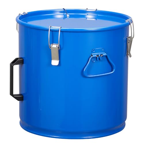 Fryer Grease Bucket 8 Gal, Fryer Oil Bucket with Lid, Oil Disposal Caddy, Coated Carbon Steel Oil Filter Pot with Rust-Proof Coating, Fryer Oil Transport Container with Lock Clips & Filter Bag