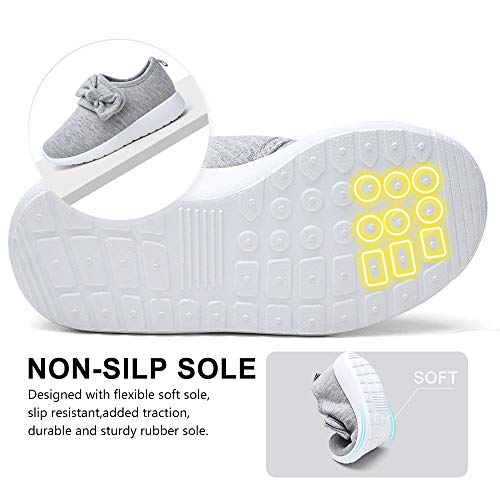 Nerteo Toddler Shoes Girls Slip On Walking Shoes Comfort Sneakers Light Grey 5 M Us Toddler/Littler Kid #TOP4