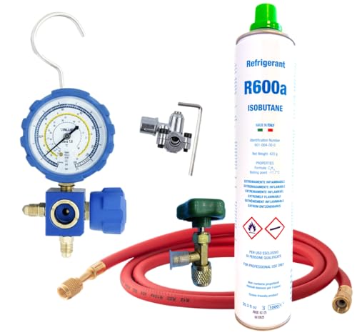 Kit recarga gas refrigerante R600a