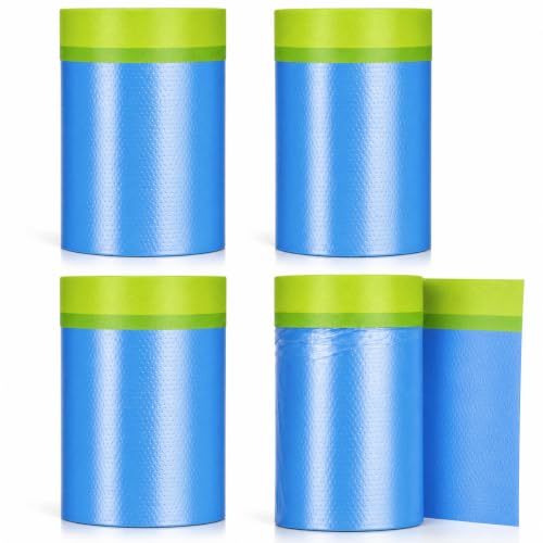 SWRT Pre Taped Masking Film, 4 Pack, 22 in x 66 ft, Painters Plas...