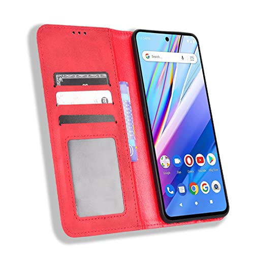 Damondy For Wiko Voix Case,Wiko Voix U616At Phone Case,Protective Leather Wallet Shockproof Magnetic Flip Phone Cover With Card Slots And Stand For Wiko Voix U616At -Red #TOP5