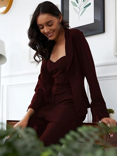 Image of PristiveFashionHub Women's Co-ord Set for Women|Collared Neck Co-ord Set for Women| Blazer and Trouser||Coat and Pant|3 Piece|Formal Co-ord Set for Women