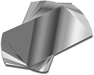 ELCOHO 24 Pack Mirrors Plastic Mirror Decor Flexible Mirror Sheets Self Adhesive Mirror Tiles Silver Mirror Board Card for Educational or Home Decor