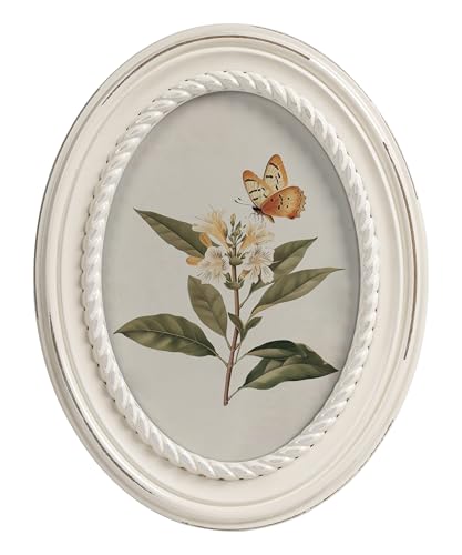Afuly Marco Fotos Oval Retro 13x18 Blanco Madera Vidrio Marco Escritorio O Pared Regalo Personalizado Para Familia Pareja Amigos Mamá Abuela