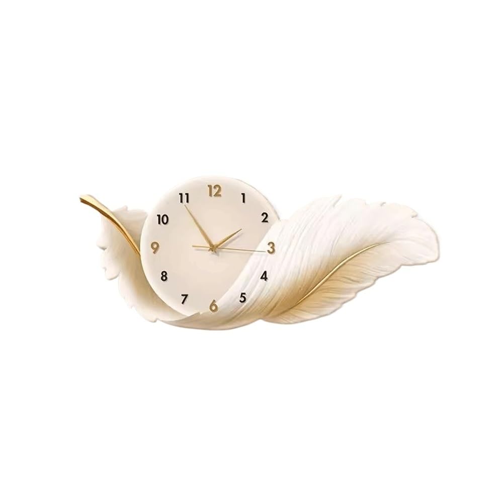 Reloj Cocina Reloj de Pared silencioso con Pintura Decorativa for Sala Estar(Yellow,70 * 30cm)