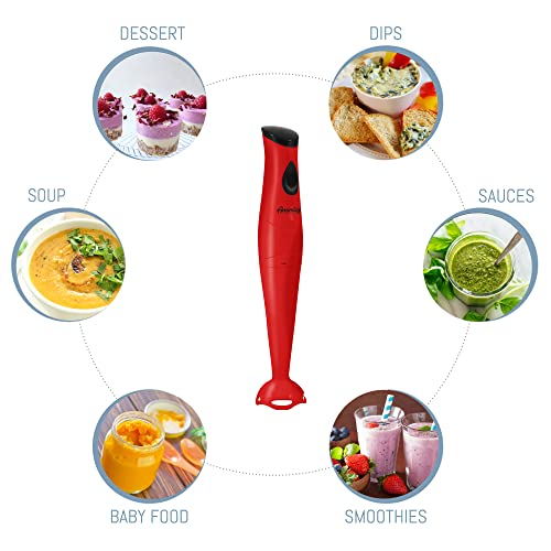 Elite Gourmet EHB-2425R Electric Immersion, Mixer, Chopper, 1-Touch Control Hand Blender thumb #3