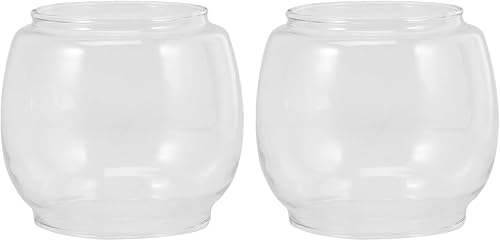 Lámpara de queroseno, lámpara de cristal, chimenea, 2 piezas, pantalla de queroseno de vidrio transparente, cubierta de linterna curva, globo de