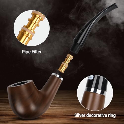 SEMKONT Tobacco Pipe Set, Including Pipe Stand and Pipe Storage Bag and other Accessories
