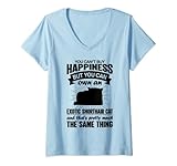 Mujer No puedo comprar la felicidad, pero puede comprar un gato exótico de pelo corto Camiseta Cuello V