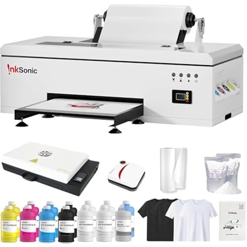 InkSonic A3 R1390 DTF Printer, Tshirt Printing Machine with Oven Bundle, 13" Print Width Apparel Printer with White Ink Circulation & Auto Clean, 2026 RIP Software with 24/7 Support for Smal Business