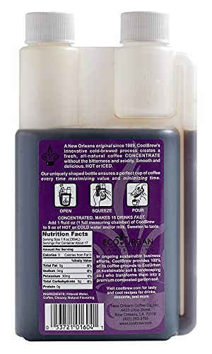 CoolBrew Hazelnut 6 Pack - 16 DRINKS PER BOTTLE - Fresh Cold Brew Liquid Concentrate - For Iced or Hot Coffee, Unsweetened, No Preservatives - Thumbnail 5