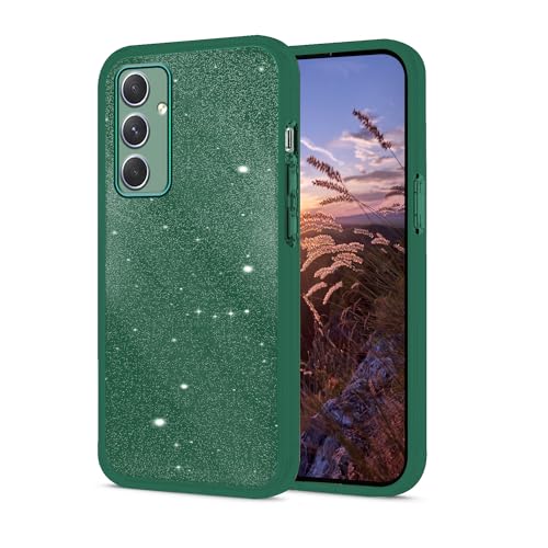 Coque Samsung Galaxy S25 FE transparente à paillettes vert cristal en silicone fin antichoc