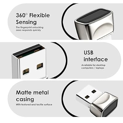 USB Fingerprint Reader for Windows10/11, Windows Hello Mini Fingerprint Scanner,Metal Shell Auto Driver Setup-Windows Password-Free Login for PC Laptop
