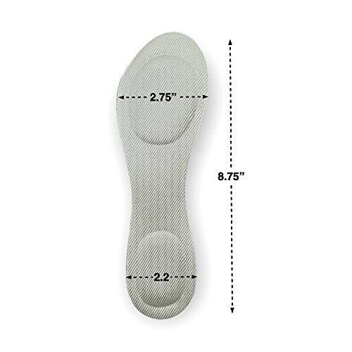Image of CB 4-Pairs of Cloth Surface Sponge Inserts Invisible Slim Lightweight Insoles Liners, Ball of Foot Pain Relief Cushion, Barefoot Support, 3 /4 Length for Women's Shoes 5-8, Style B, Black & Light-Gray