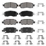 Front Ceramic & Rear Semi-Metallic Brake Pads Set for Nissan...