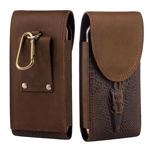 Pochette de ceinture en cuir iPhone 16 Plus pour vos randonnées et voyages actifs