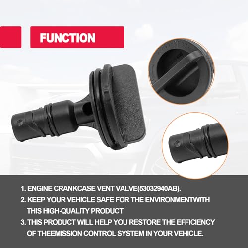 PCV Valve Crankcase Vent Valve 53032940AB Compatible with Ram 1500 2500 3500 4500 Replacement for Chrysler 300 Dodge Challenger Durango