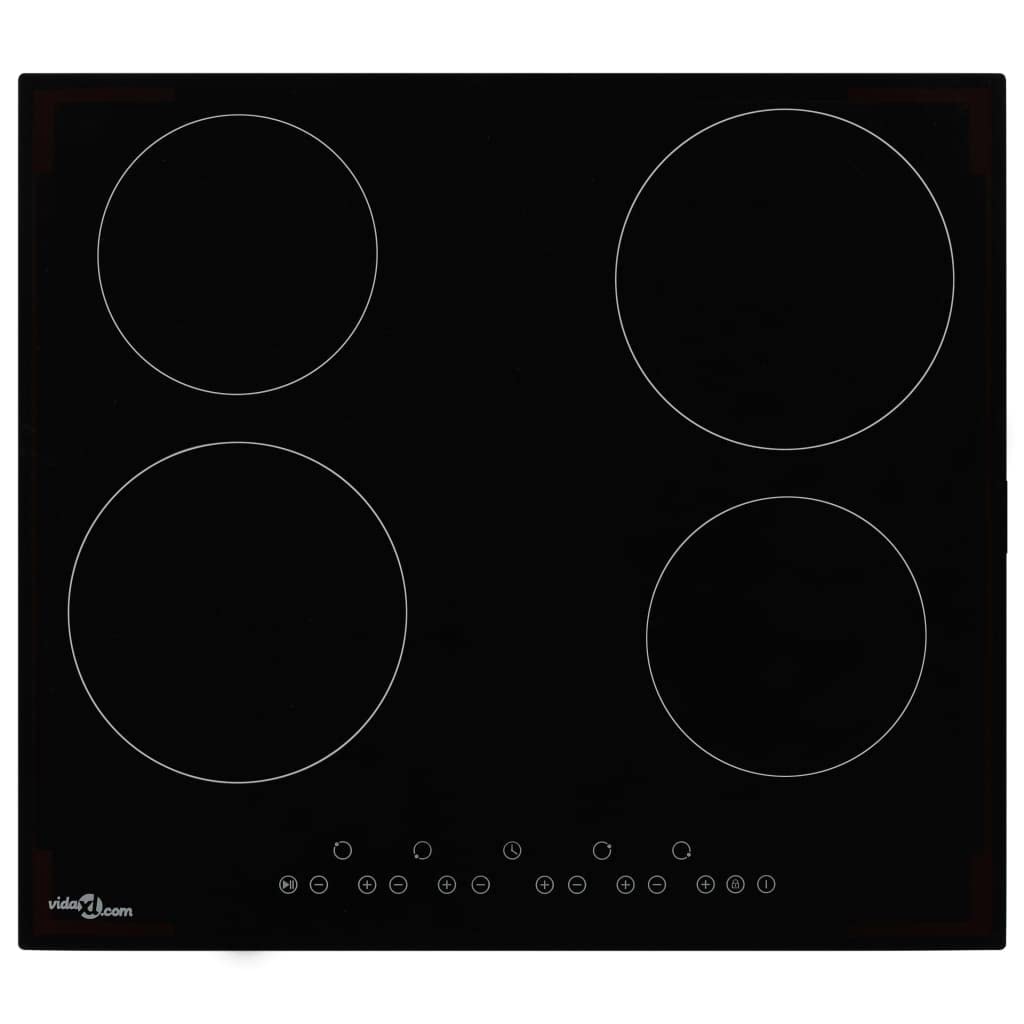 Piano Cottura In Vetroceramica Beldeko 4 Fuochi – 6000W – Comandi A Manopola, Sottile 4,6cm