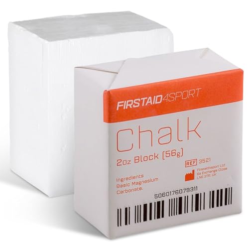 Firstaid4sport Professional 2oz White Chalk Block for Enhanced Grip - Moisture-Absorbing Magnesium Carbonate for Climbing, Weightlifting & Gymnastics - Reduces Hand Friction & Improves Performance