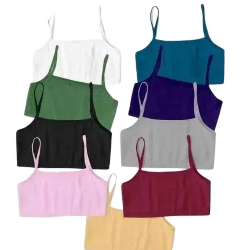 Beginner Bra Sports Bra for Women and Girls Gym Workout Bra Non Padded Teenager Full Coverage Cotton Bra Sports Beginners Gym Workout Slip Bra-Multicolour-image-22