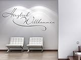 Klebeheld® Wandtattoo Herzlich Willkommen No.5