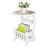 Table Basse Ronde Simple de Style Moderne de Table Basse Blanche pour Le Balcon de Chambre à Coucher de Salon