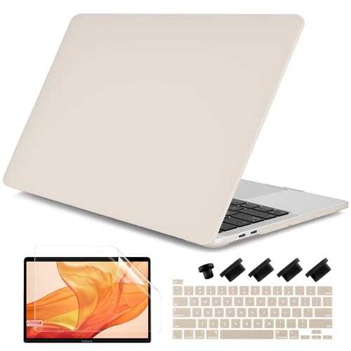 DONGKE for MacBook Pro 13 inch Case 2023 2022 2021 2020 Release Model: A2338 M2/M1 A2289 A2251 with Touch Bar & Touch ID, Cream Matte Plastic Hard Shell Case & Keyboard Cover, Stone by DONGKE - Used condition - US$13.99