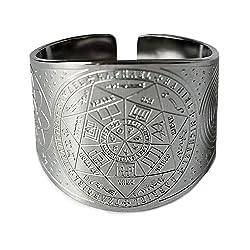 Anillo De Salomón Original SIMBOLIKS Anillo Arcángeles Ajustable, Sigilo, Sello de Salomón, Sello de Siete Arcángeles, Joyería energética, Protección Hombre y Mujer, Acero inoxidable, Amuleto, 7 Arcángeles, Pentagrama