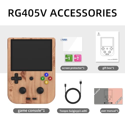 RG405V Retro Handheld Game Console ,Android 12 System Built-in 128G TF Card 3172 Games 4.0 Inch IPS Touch Screen Support 5G WiFi Bluetooth 5.0 with 128G TF Card 3154 Games 5500mAh Battery New Unisoc