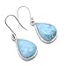 Silver Palace Boucles d'oreilles Pendantes en larimar Naturel en Argent Sterling 925 pour Femmes
