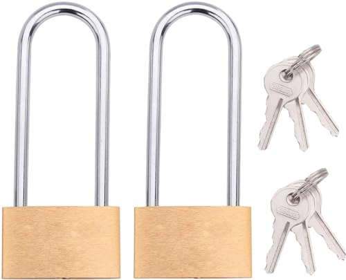 2 PCS Padlocks with Keys, 30MM Long Shackle Padlock, Padlock Outdoor Padlock Locks with Keys, Large Padlock Lock and Key Padlocks for Shed, Warehouse, Garage, Garden, Gate