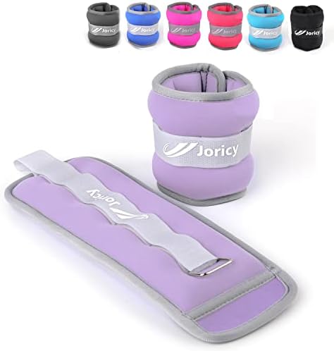 Ankle Weights, Wrist Leg Arm Weights for Women Men Kids Child with Adjustable Straps, Strength Training Weighted for Jogging, Running, Walking, Fitness, Gym Workout - 2 Pack 1LB (0.5LB Each), Purple