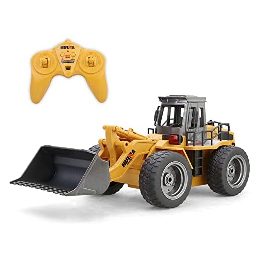 Fjärrkontroll Bulldozer Leksaker 6-kanals Hobby RC Lastbilar Aluminiumlegering Rc Frontlastare 4WD För 4-15 År Pojkar Barn Födelsedag Julklapp