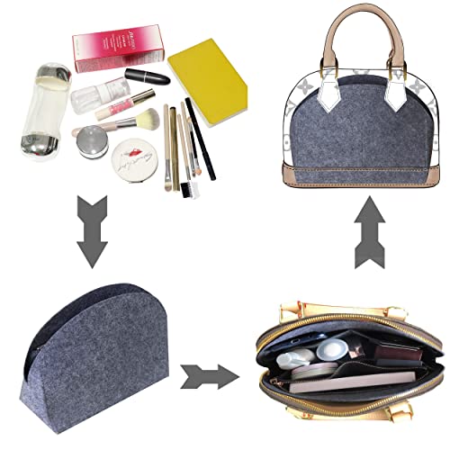 Soyizom Purse Organizer For Alma Insert, Felt Bag Organizer Purse Organizer Insert For Alma Pm Bb Insert Organizer(Bb,Grey) #TOP3