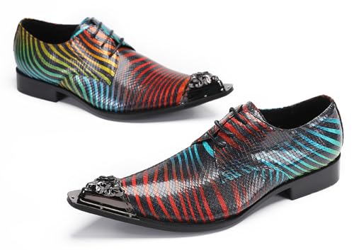 Mens Oxfords Wedding Dress Disco Party Shoes- Prom Casual Metal Pionted Toe Shoes -Western Tuxedo Shoes for Men Boys4