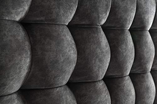 Furniture for Friends Doluna Premium Perris Boxspringbett 200x200 cm Anthrazit Härtegrad H3 I mit hochwertigen Tonnen-Taschenfederkern Matratzen & Viskose-Topper I Made IN Germany – Bild 4