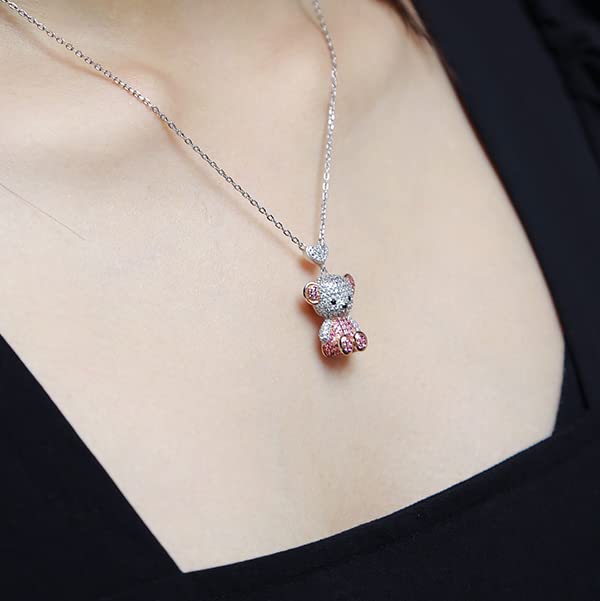 Cute Animal Necklace for Women Bear/Dog Pendant Jewelry2
