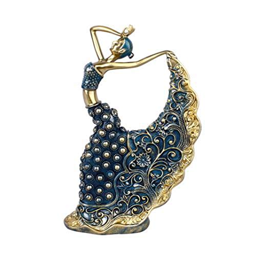 GEPIJPGEKH Vintage Peacock Dance Girl Modelo Escultura Moderna Sala de estar Decoración del Hogar Encantadora Danza Dama Estatua