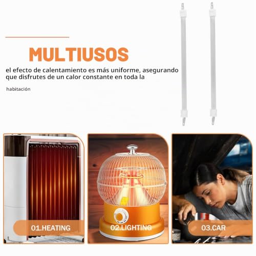 Miniatura 9 de Garneck Tubo Calefactor De Cuarzo De 23 Cm Para Calentador Eléctrico De Patio, Bombilla De Repuesto Halógena Resistente Al Calor, Reemplazo Para Calefacción Interior Y Exterior