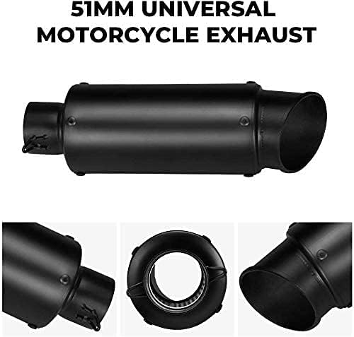 最新 スリップオンマフラー バイク バイクマフラーサイレンサー 汎用 51mm エキゾーストパイプ 【Blackbird】 排気管