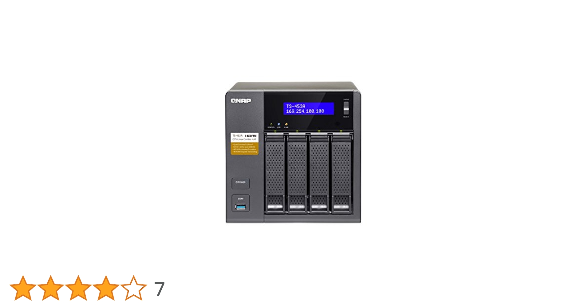QNAP TS-453A-4G-16TB-RED QTS-Linux Combo Network Attached