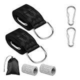 Dasbsug Juego de correas de suspensión resistentes para hamaca de columpio, accesorio para silla colgante con mosquetones para acampar al aire libre, correa de montaje con mosquetones